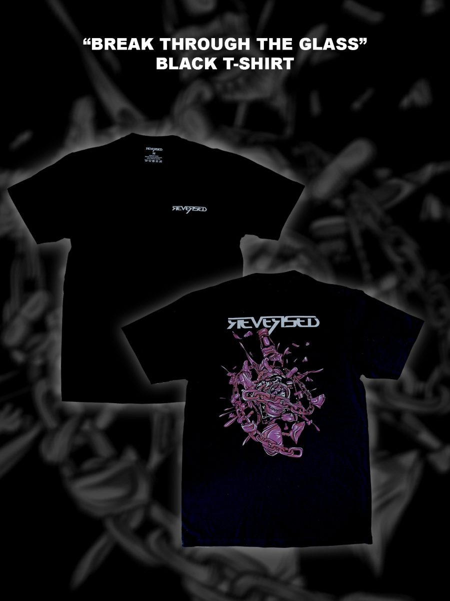 “BREAK THROUGH THE GLASS” BLACK T-SHIRT